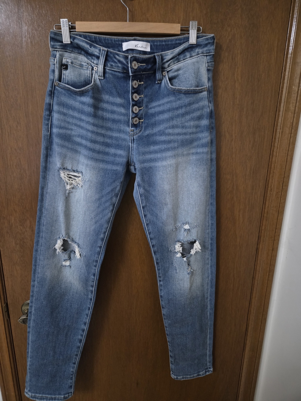 KanCan Women's Distressed Skinny Jeans - Medium Blue